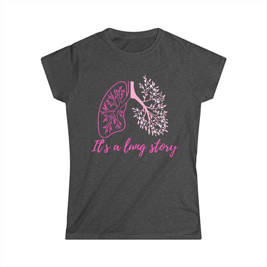 Lung Cancer T-shirt | It's a Lung Story (Pink) - House of VV