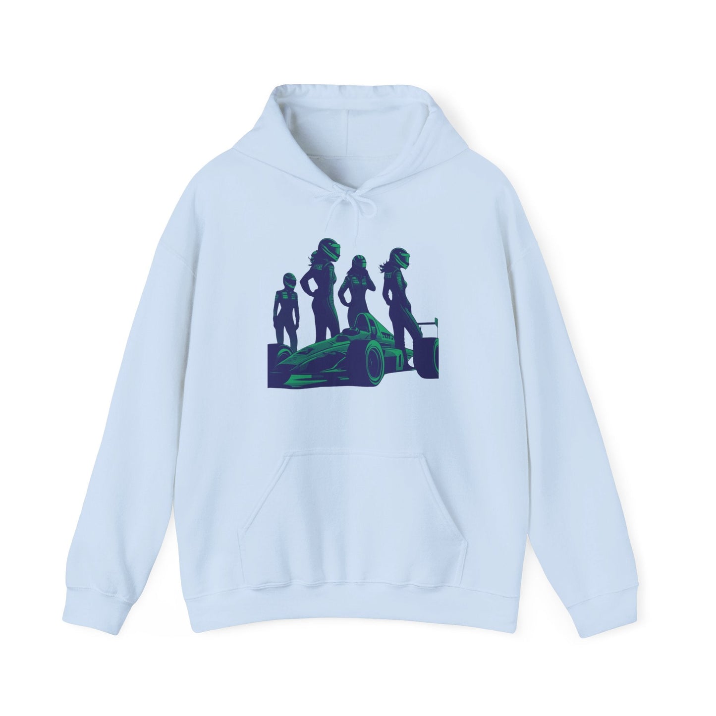 Racing Hoodie | Revved Up | Formula (Blue/Green) - House of VV