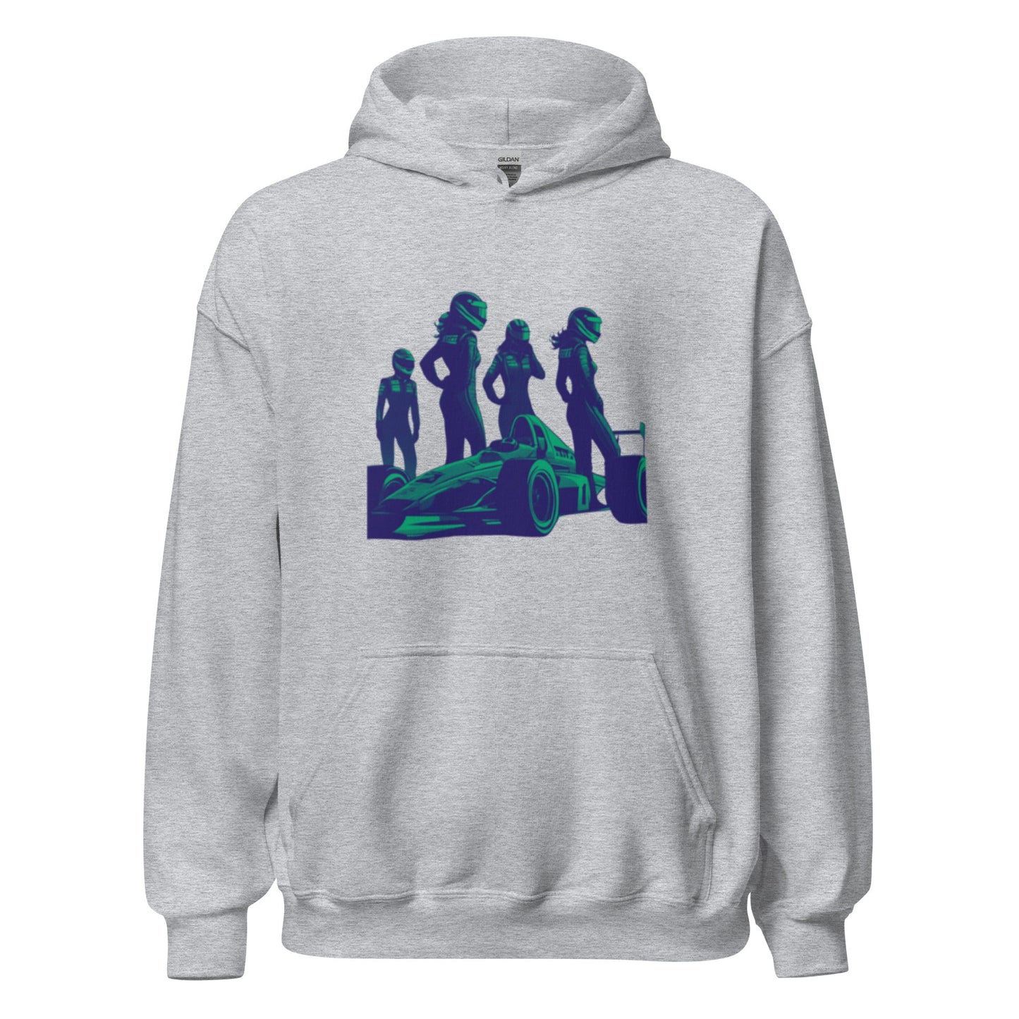 Racing Hoodie | Revved Up | Formula (Blue/Green) - House of VV