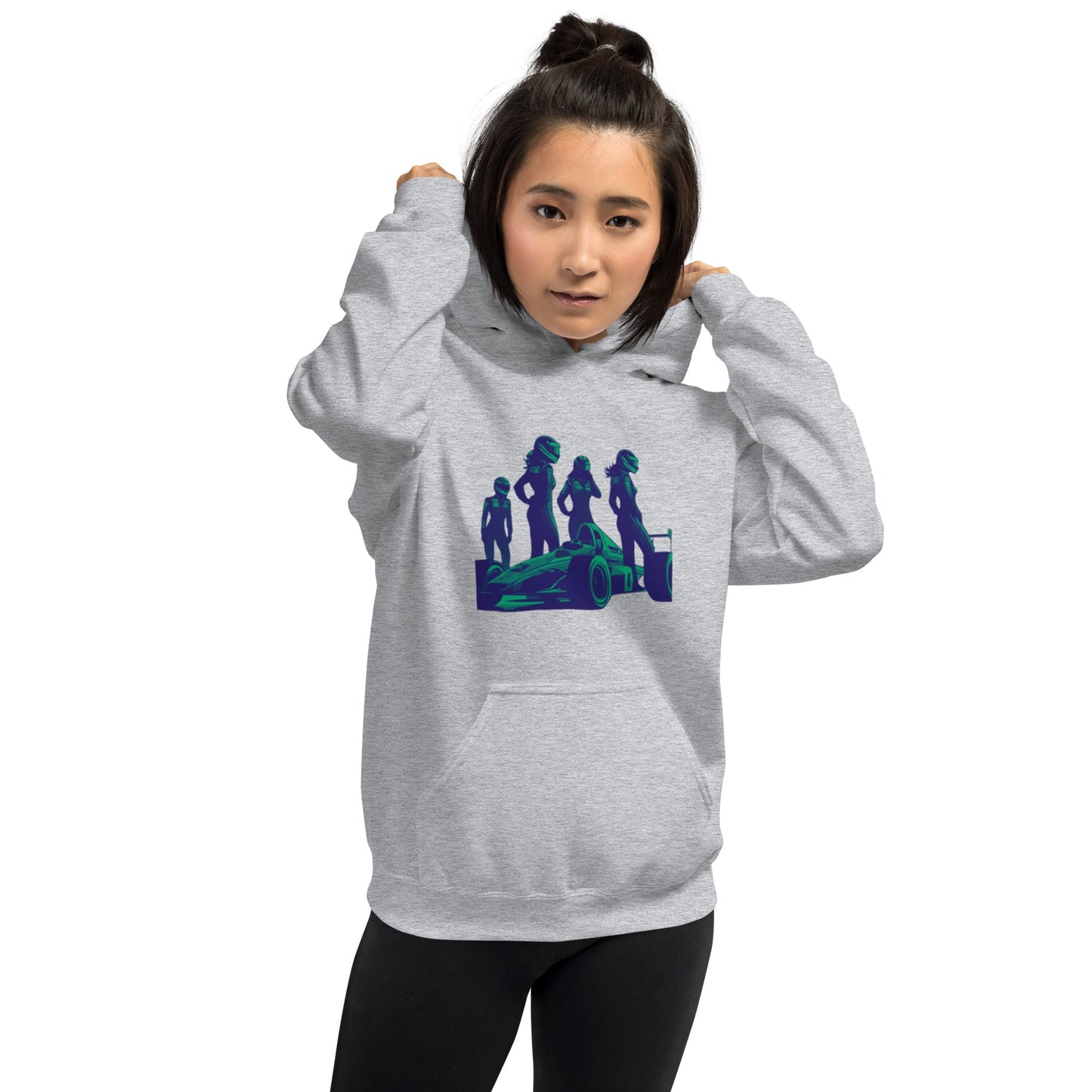 Racing Hoodie | Revved Up | Formula (Blue/Green) - House of VV