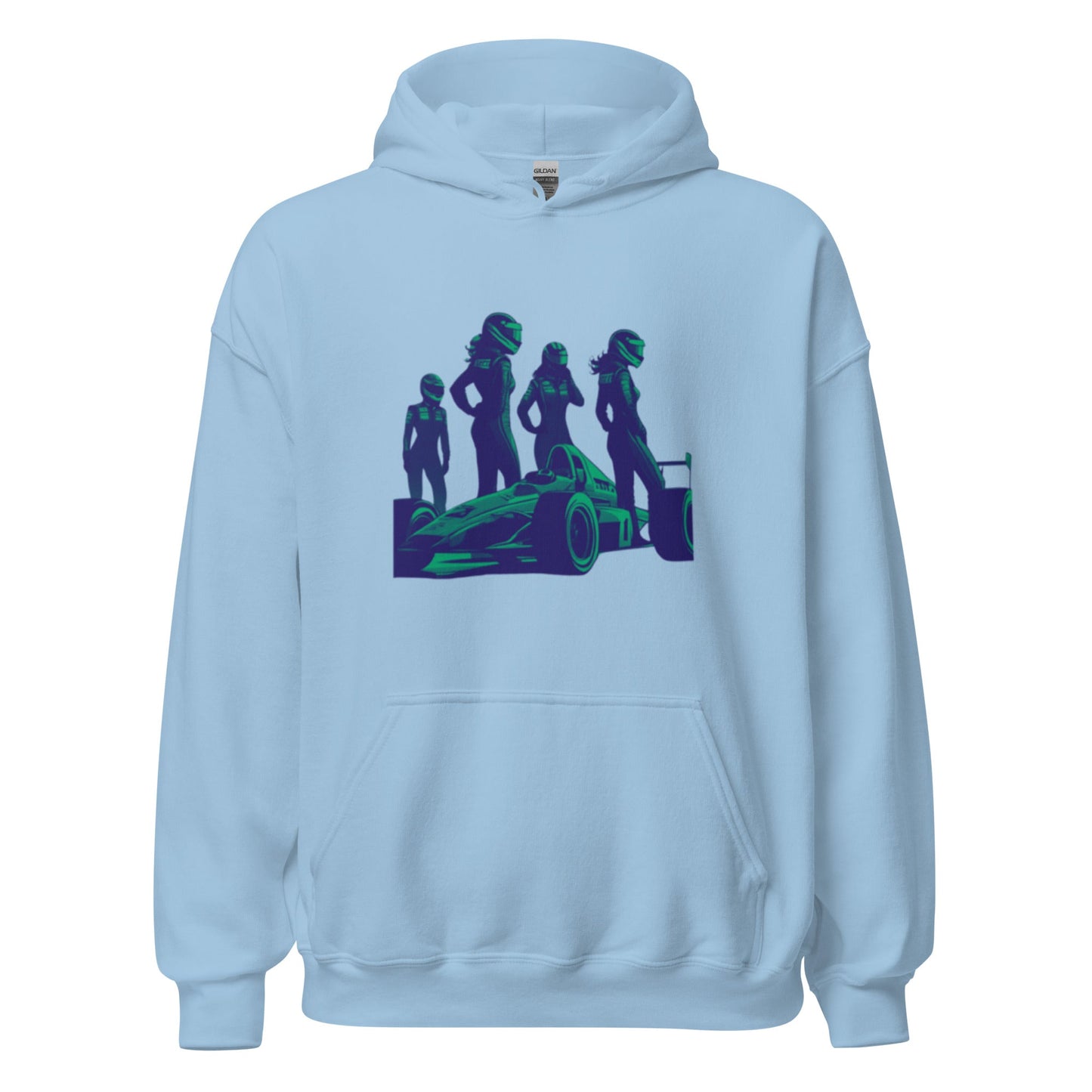 Racing Hoodie | Revved Up | Formula (Blue/Green) - House of VV