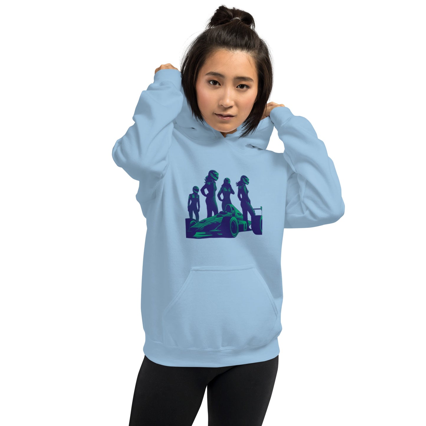 Racing Hoodie | Revved Up | Formula (Blue/Green) - House of VV