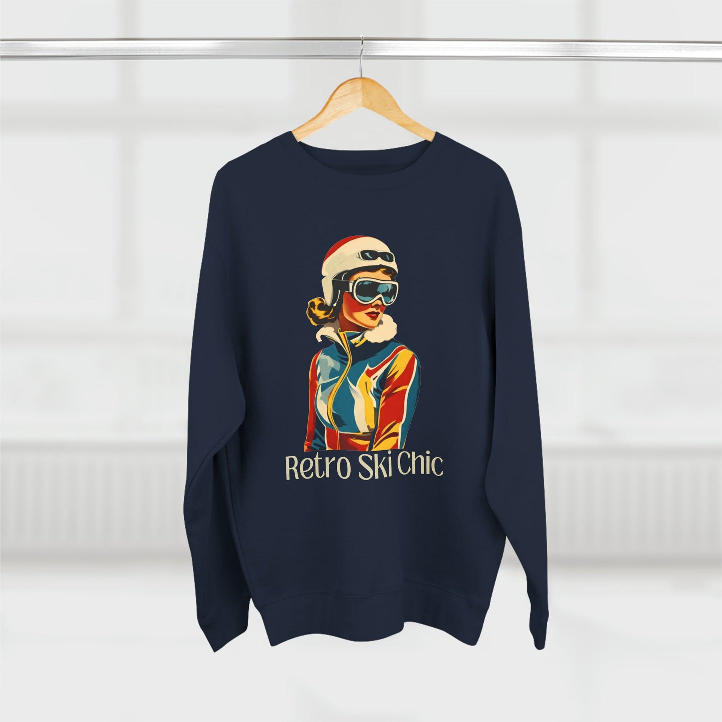 Unisex Premium Crewneck Sweater, Retro Ski Vibes - House of VV