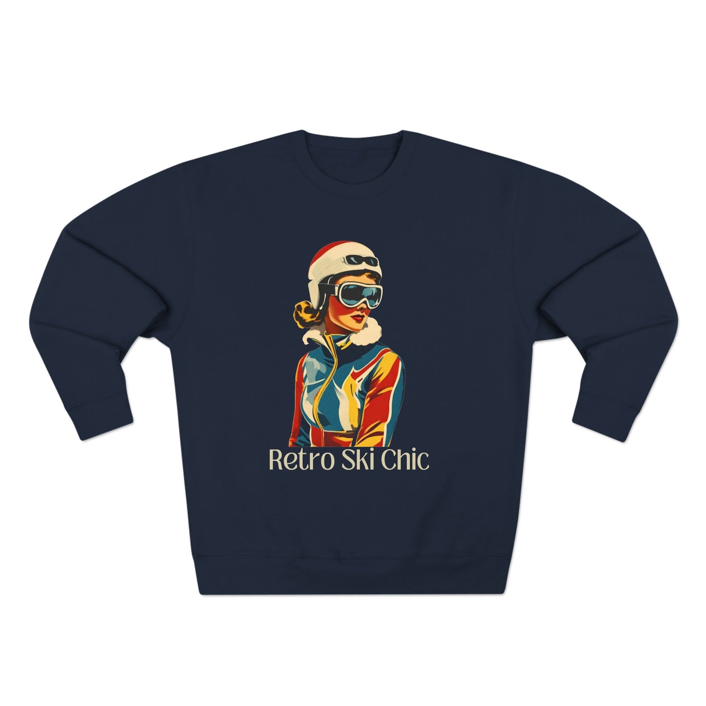 Unisex Premium Crewneck Sweater, Retro Ski Vibes - House of VV