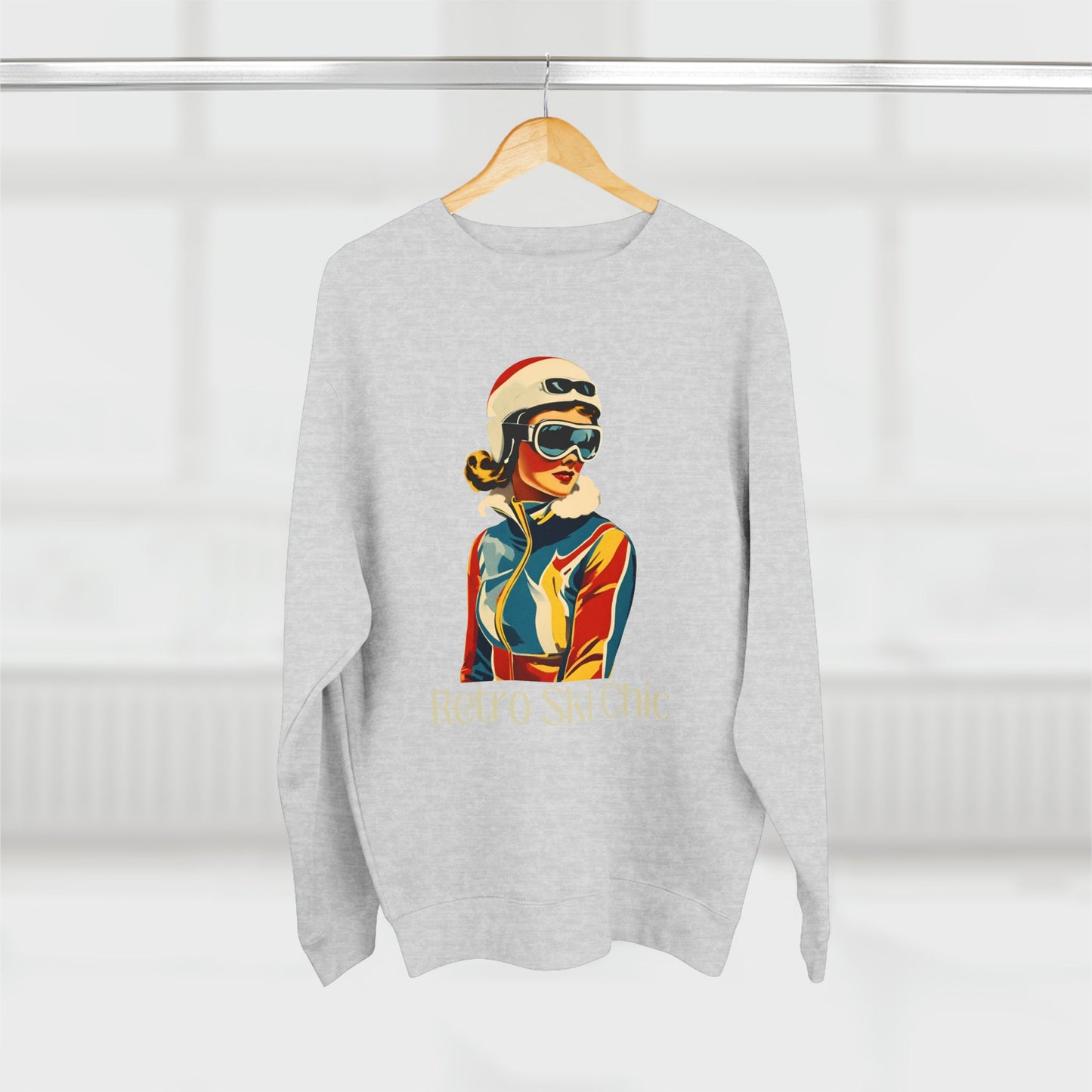 Unisex Premium Crewneck Sweater, Retro Ski Vibes - House of VV