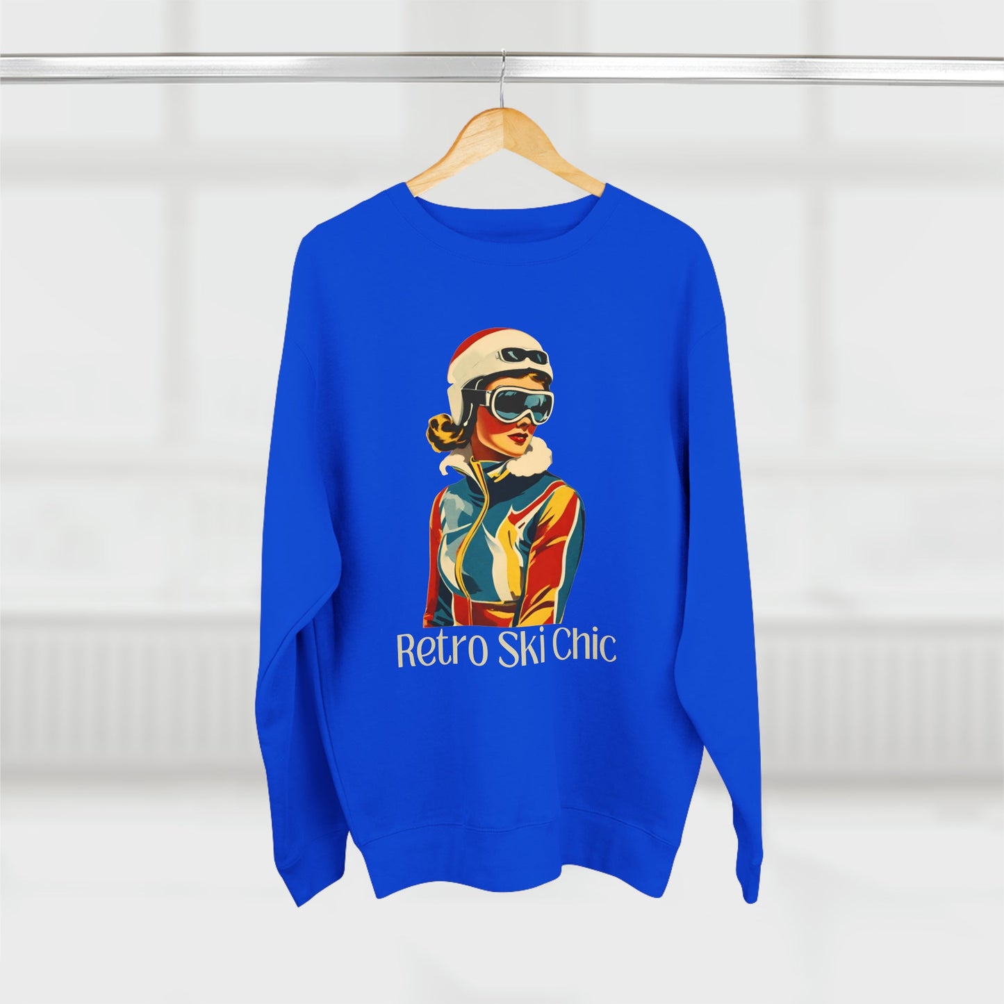 Unisex Premium Crewneck Sweater, Retro Ski Vibes - House of VV