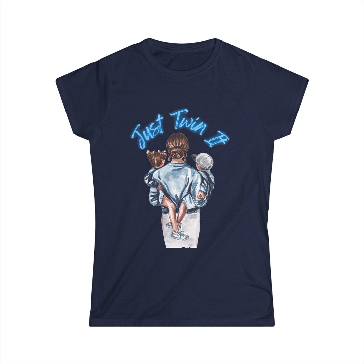 Women Twin Mom Shirt (Blue) - House of VV