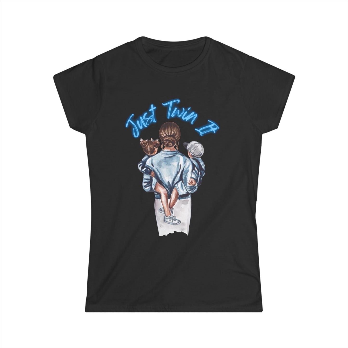 Women Twin Mom Shirt (Blue) - House of VV