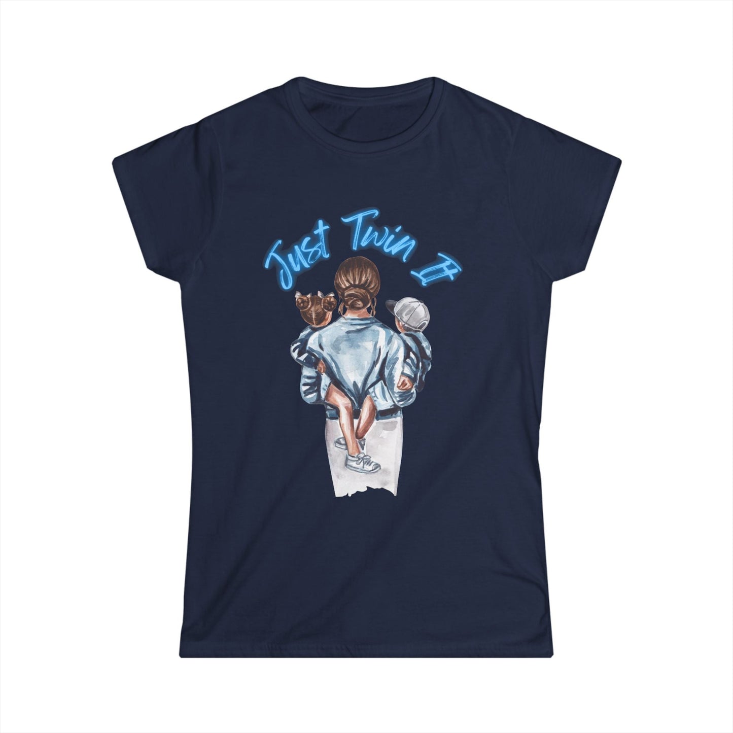 Women Twin Mom Shirt (Blue) - House of VV