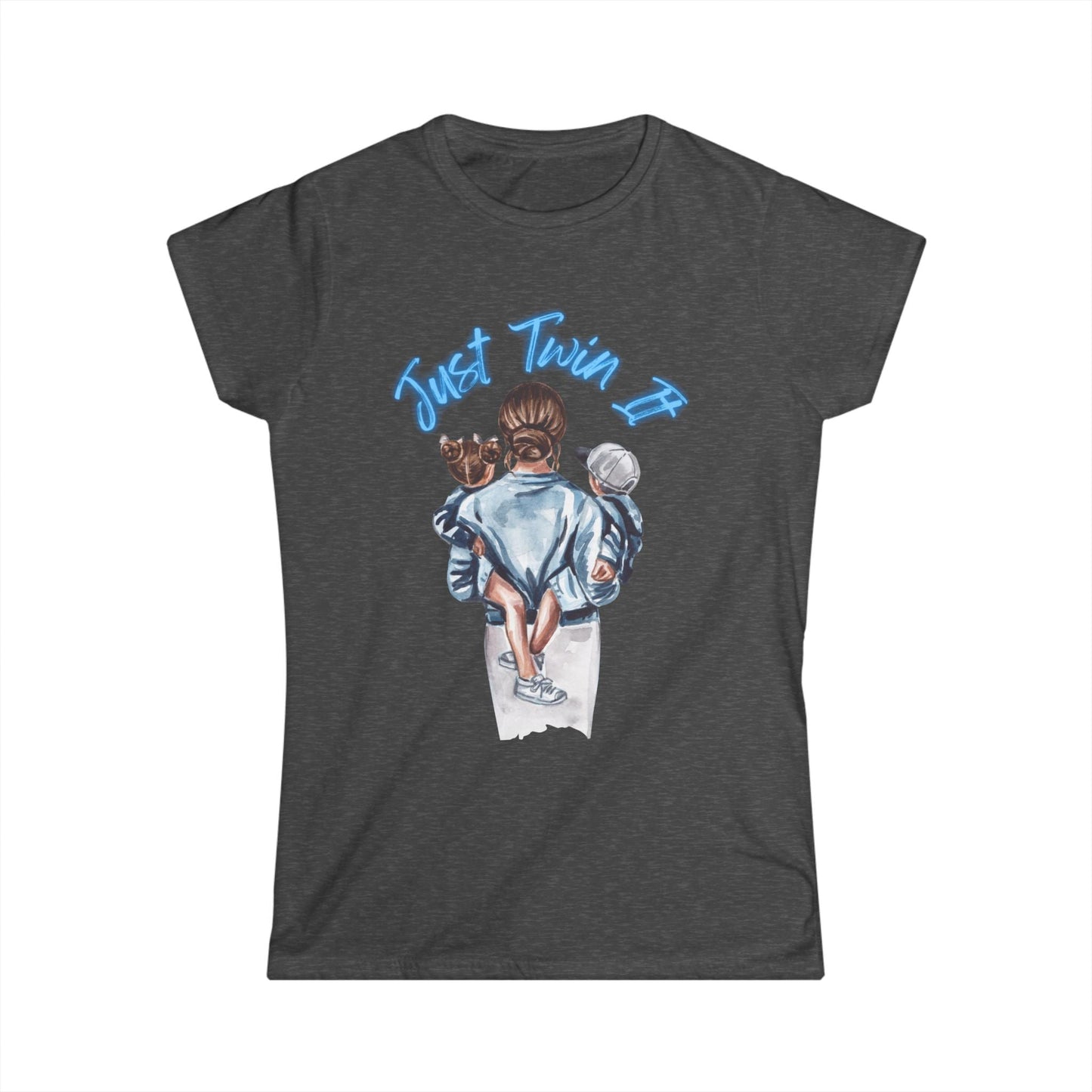 Women Twin Mom Shirt (Blue) - House of VV