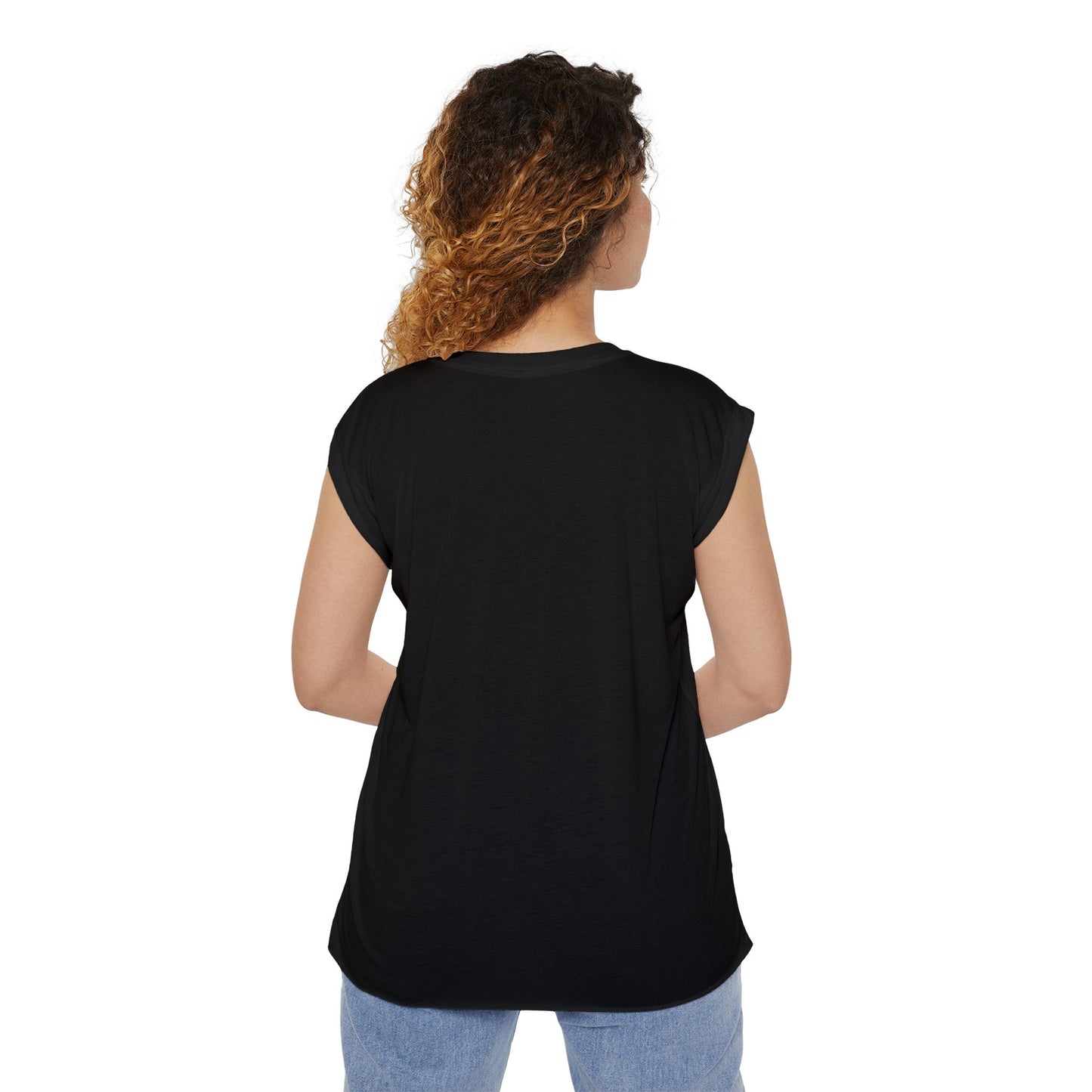 Womens Flowy Rolled Cuff Tee | Beach Please - House of VV