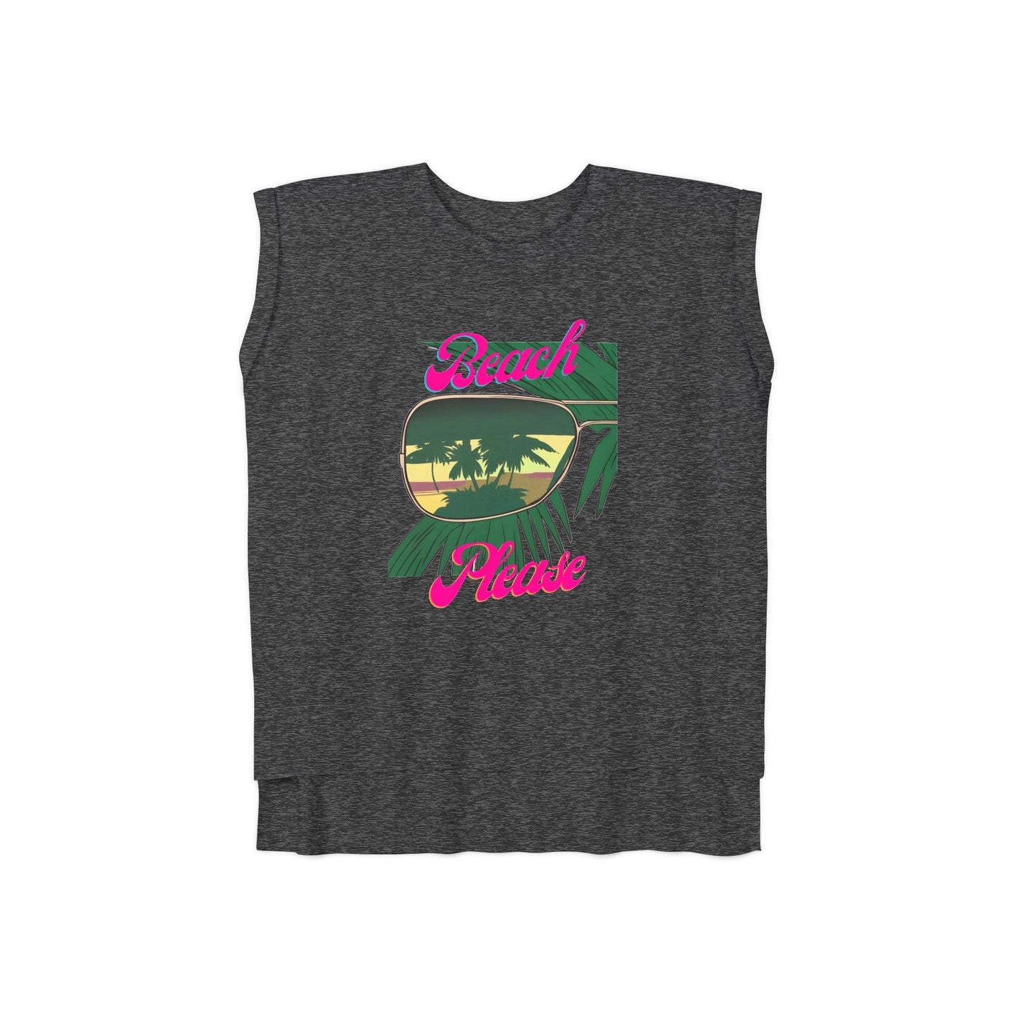 Womens Flowy Rolled Cuff Tee | Beach Please - House of VV