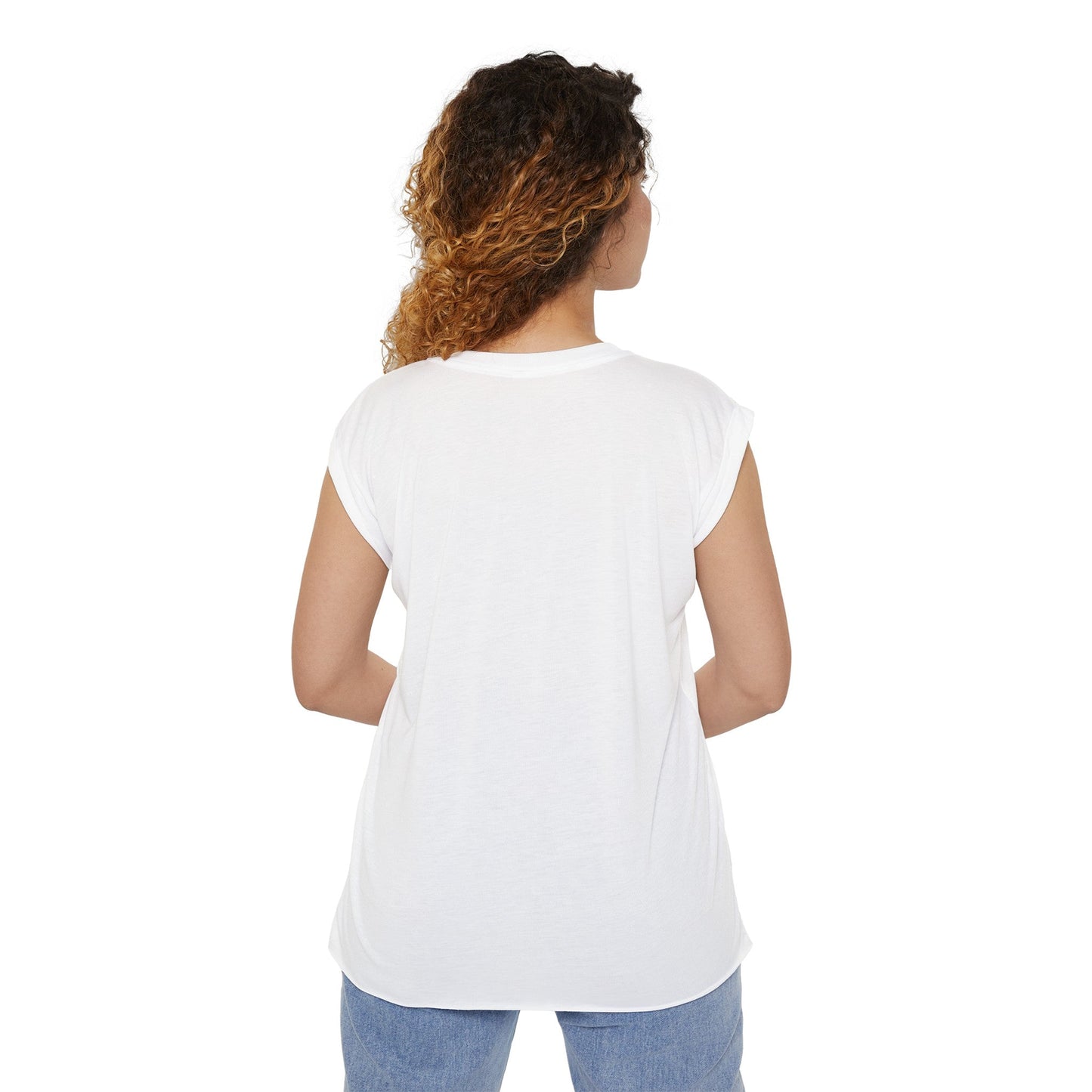 Womens Flowy Rolled Cuff Tee | Beach Please - House of VV