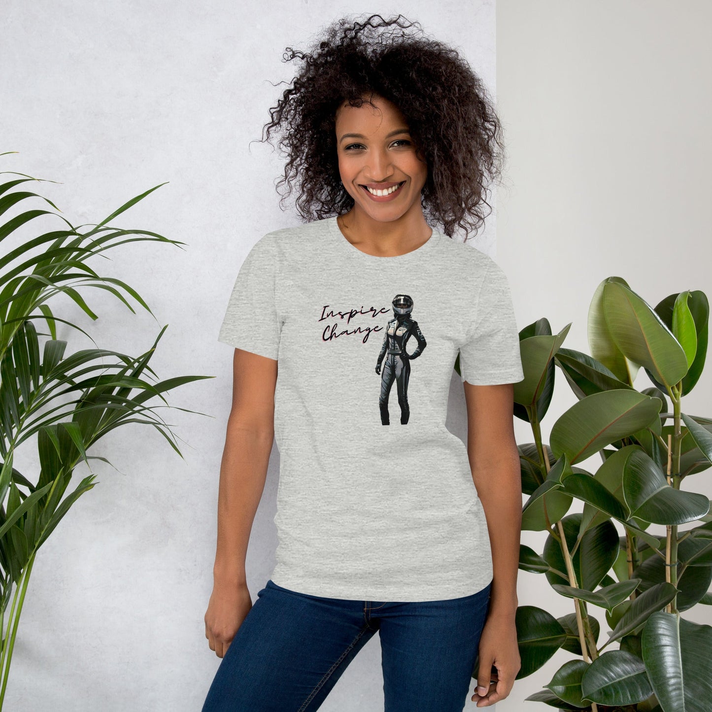 Women's Racing Car T-shirt | Revved Up | Inspire Change (Black/White) - House of VV