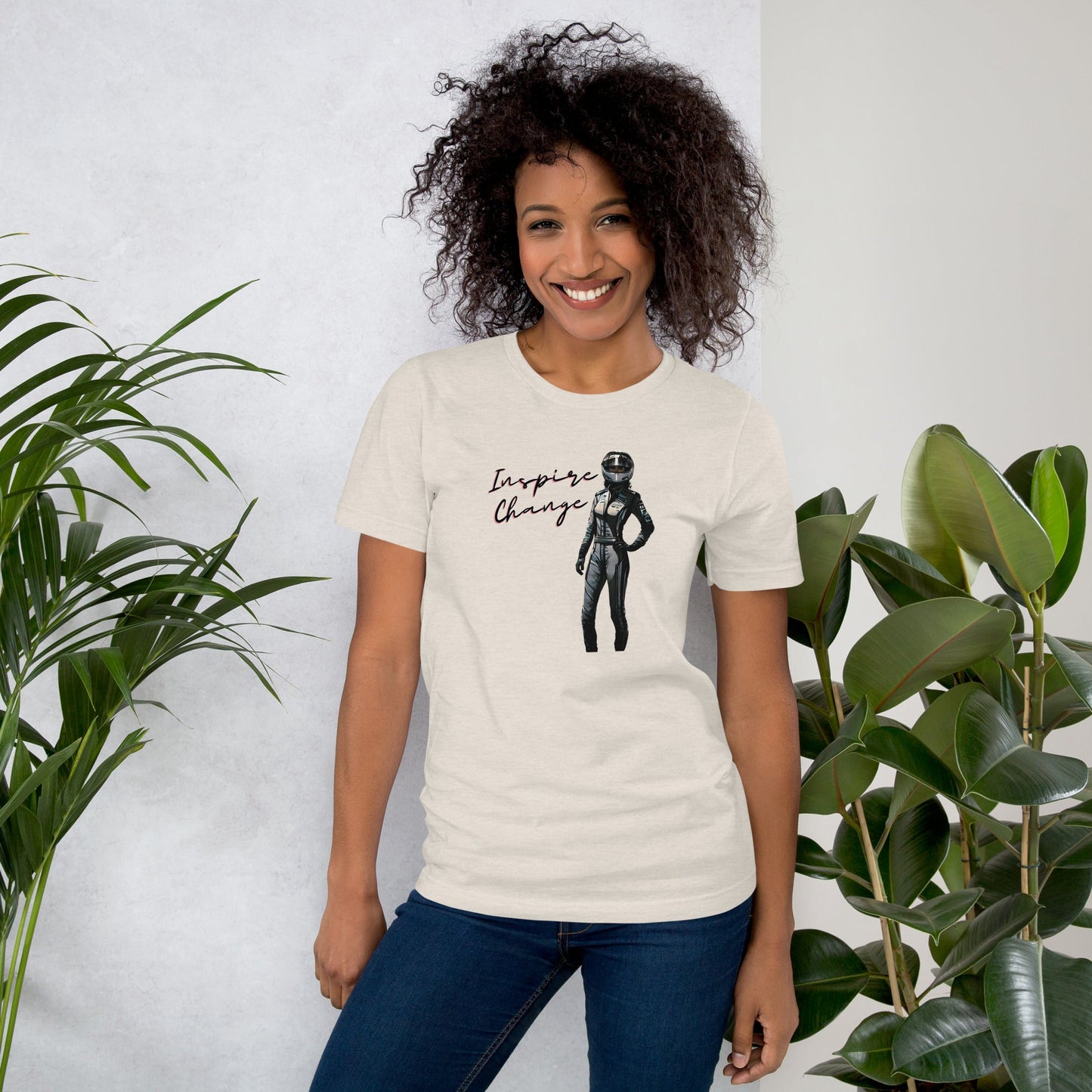 Women's Racing Car T-shirt | Revved Up | Inspire Change (Black/White) - House of VV