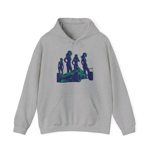 Racing Hoodie | Revved Up | Formula (Blue/Green) - House of VV