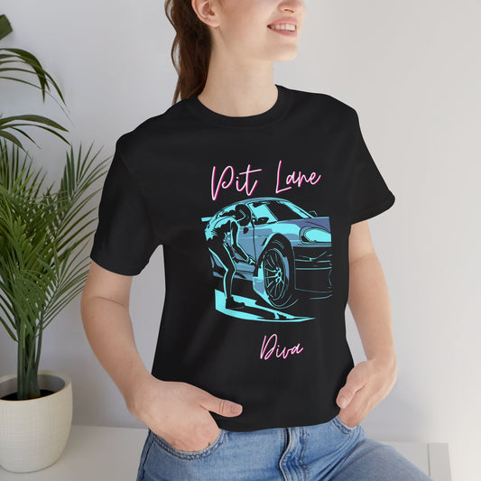 Women's Racing Car T-Shirt | Revved Up | Pit Lane Diva - House of VV